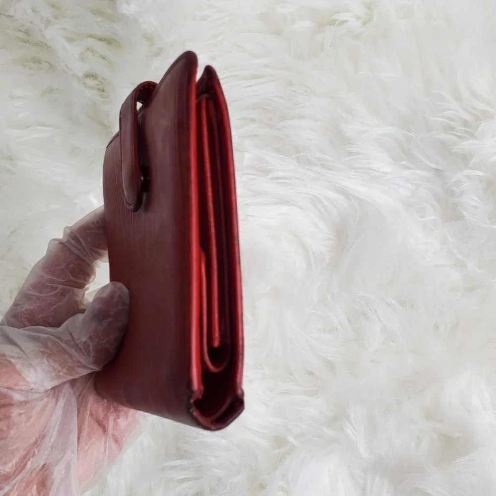 Louis Vuitton Vintage Red Epi Leather Compact Bifold Wallet